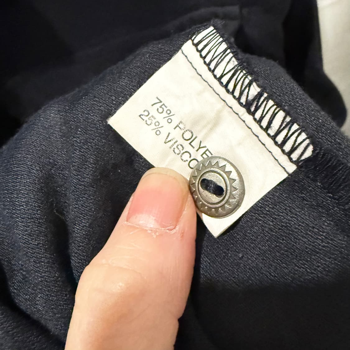 EURO VINTAGE 캐주얼 스웨이드셔츠 투포켓 메탈버튼 디테일 블랙 상품이미지8