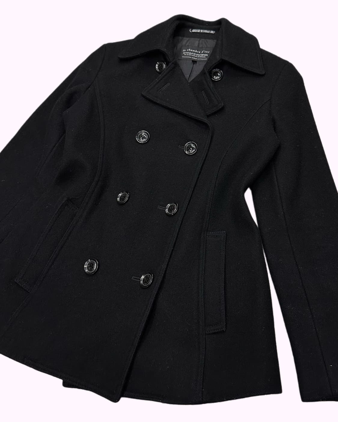black wool pea coat 상품이미지2