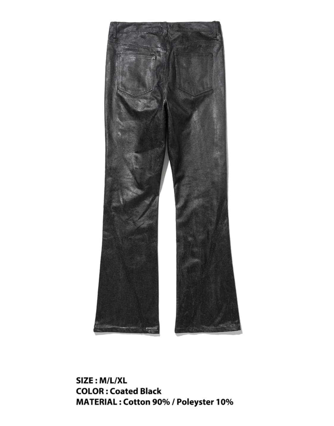 낫포너드 커브드 더티 워시 부츠컷 데님 팬츠 코티드 블랙 상품이미지3