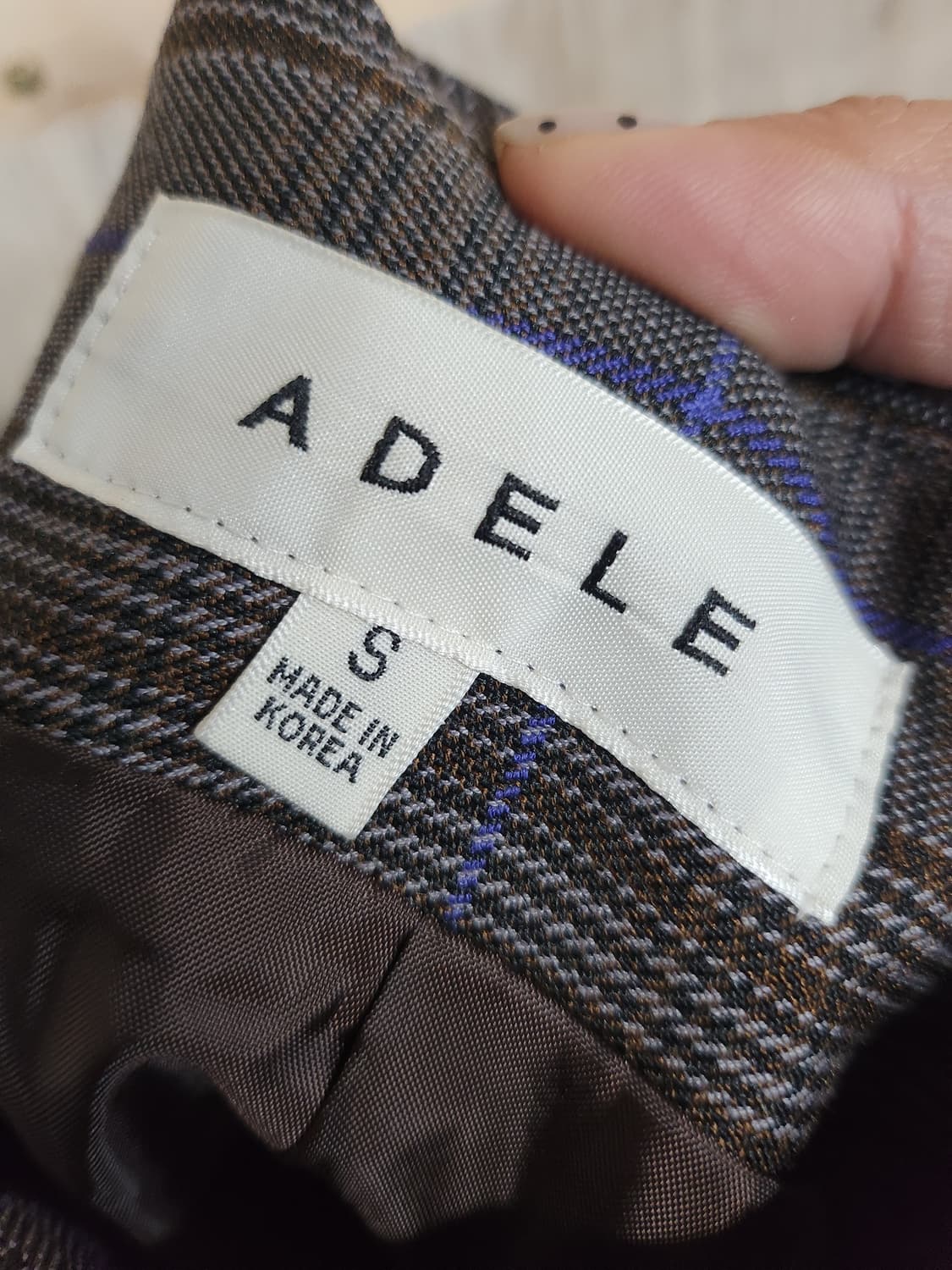 1089) 체크 패턴 H라인 스커트 상품이미지5