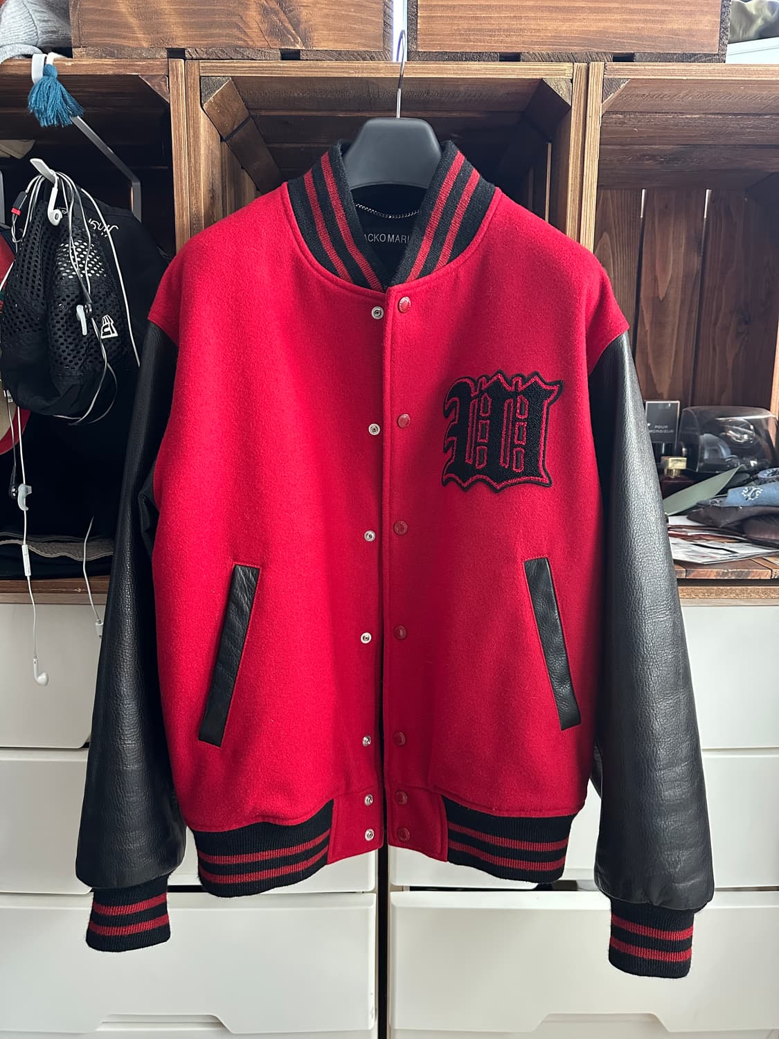 와코마리아 바시티 자켓 레드 L 상품이미지2