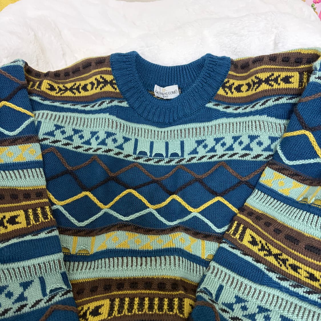 빈티지 케이블 쿠지 니트 블루  상품이미지2