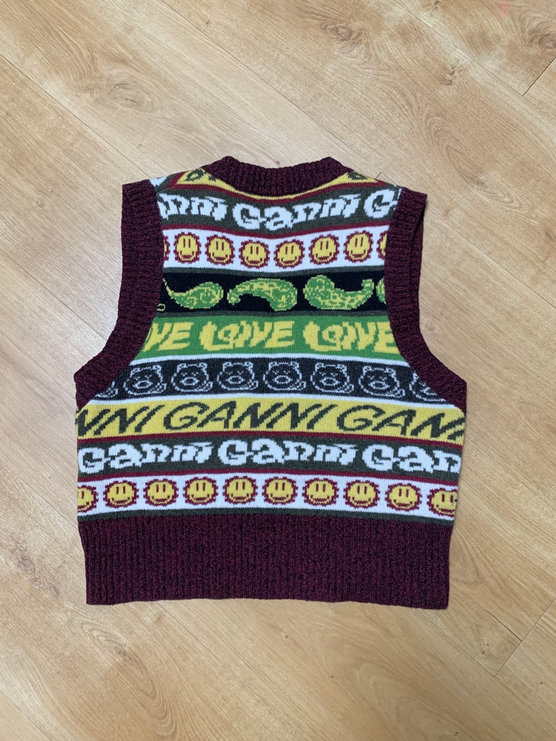 ganni 가니 리시이클드 울 스마일리 베스트 S 상품이미지2