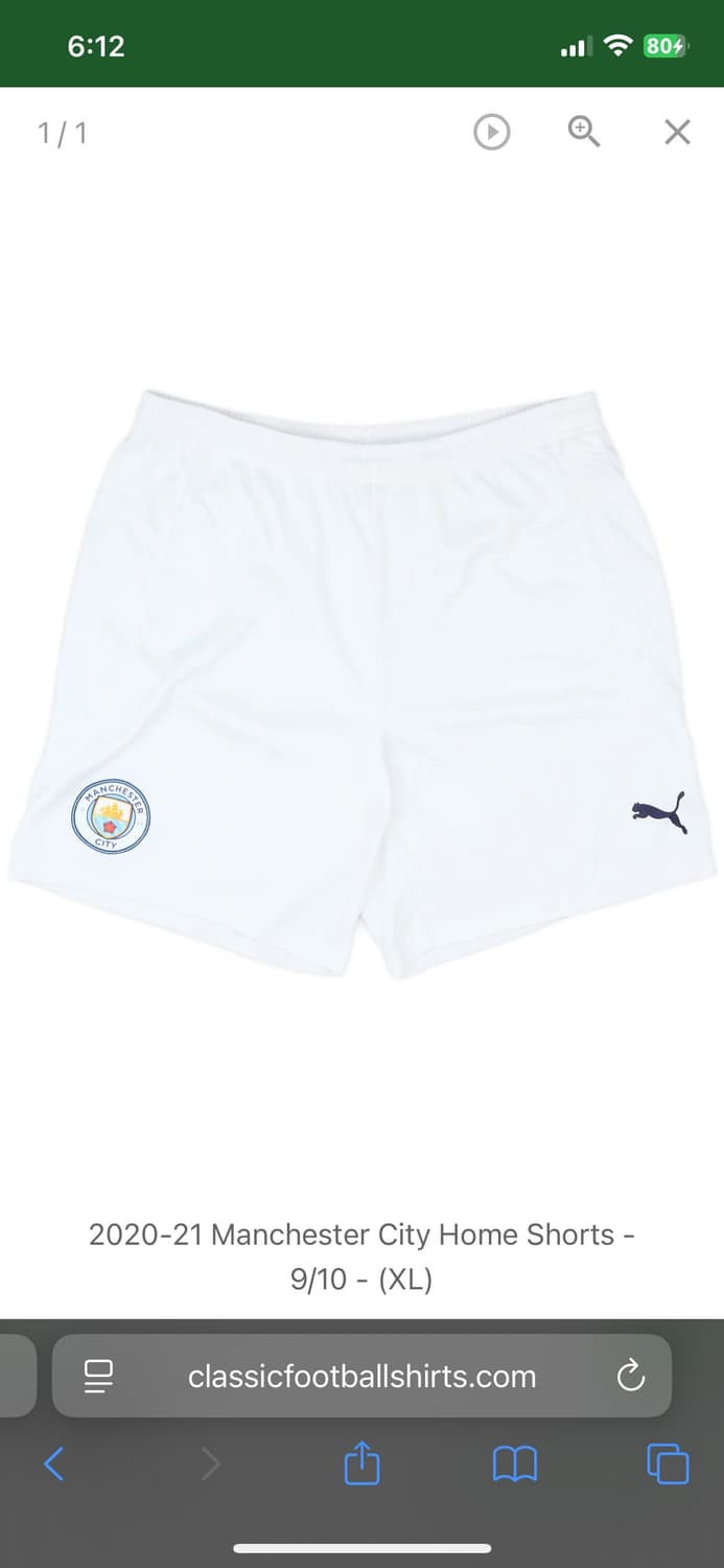 퓨마 정품 맨체스터 시티 16번 로드리 반바지 L 새상품 상품이미지1