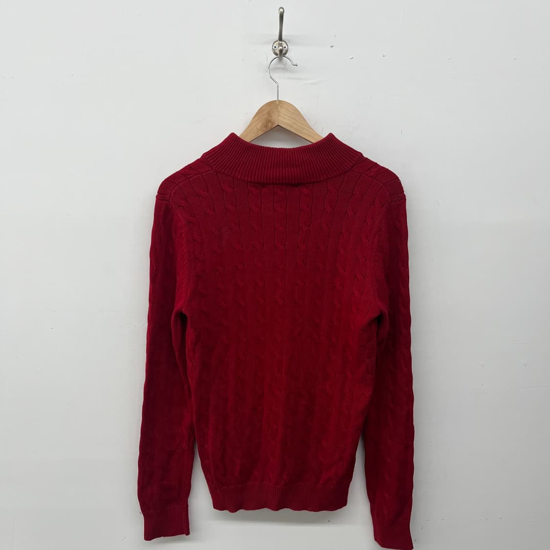 폴로 랄프로렌 브이넥 케이블 니트 여 L 상품이미지4