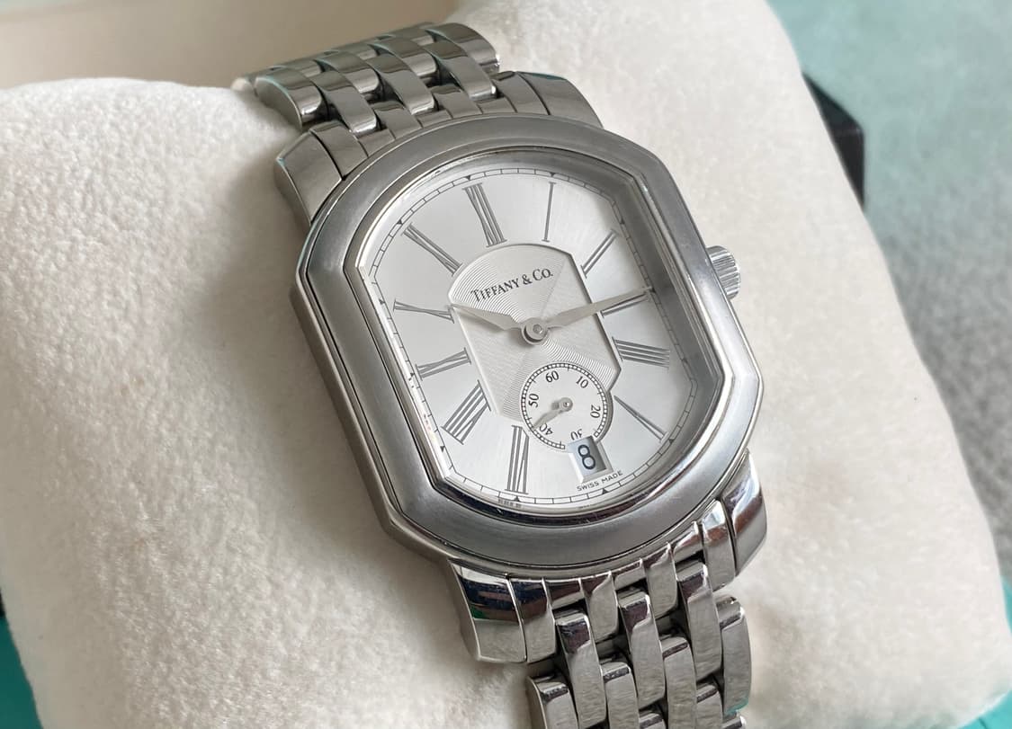 티파니 마크 쿠페 세컨 핸즈 스틸 남성용 쿼츠 라지 상품이미지4
