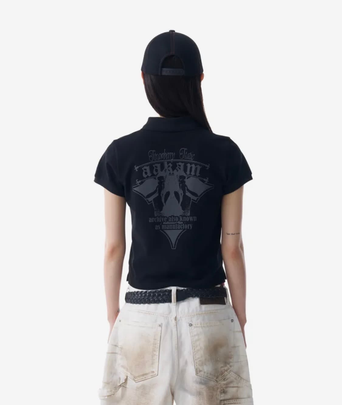 아캄 Crack Printed PK T-Shirts (Black) 상품이미지3