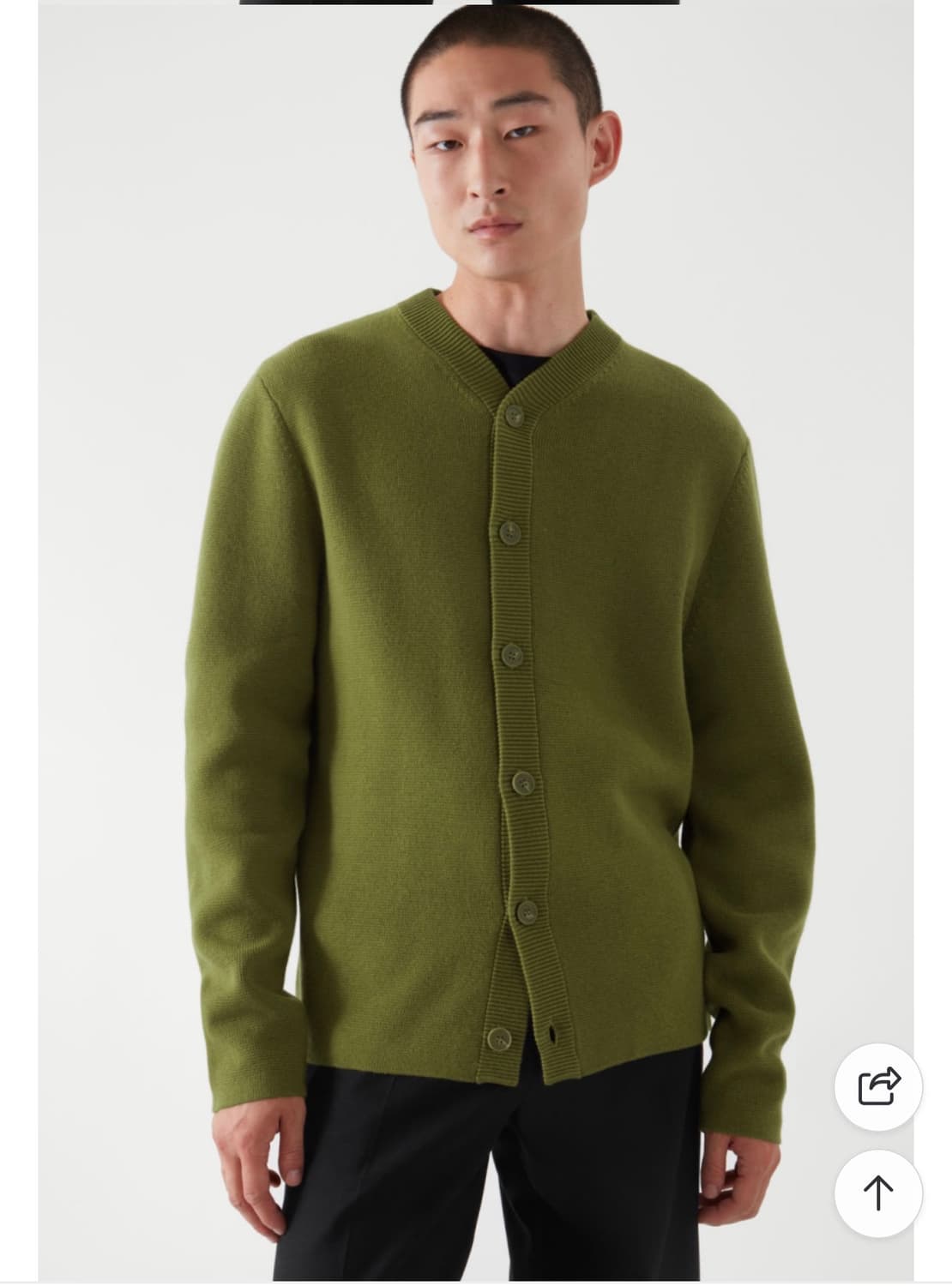 코스 레귤러핏 울 가디건 올리브 M  상품이미지1