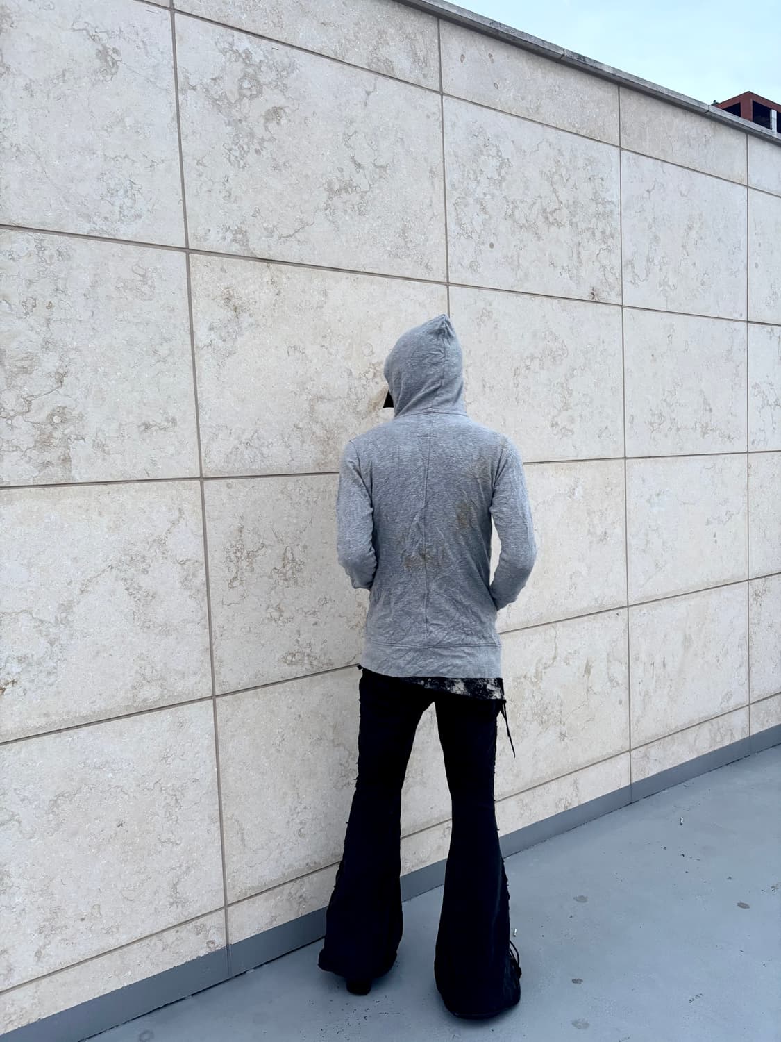 “Vintage” Grey Minimal mood 2-way Hoodie 상품이미지8