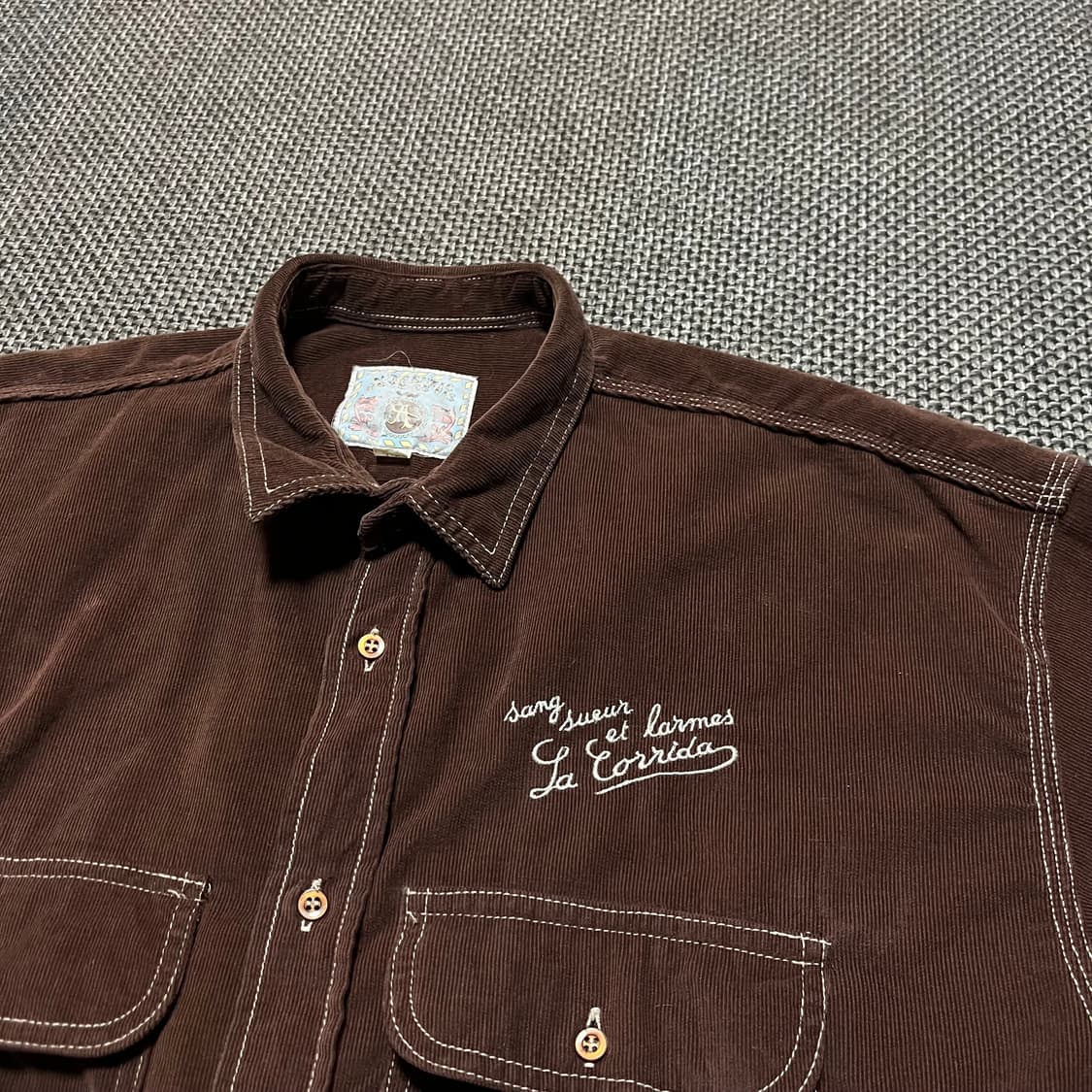 vintage 코듀로이 자수 셔츠 상품이미지2
