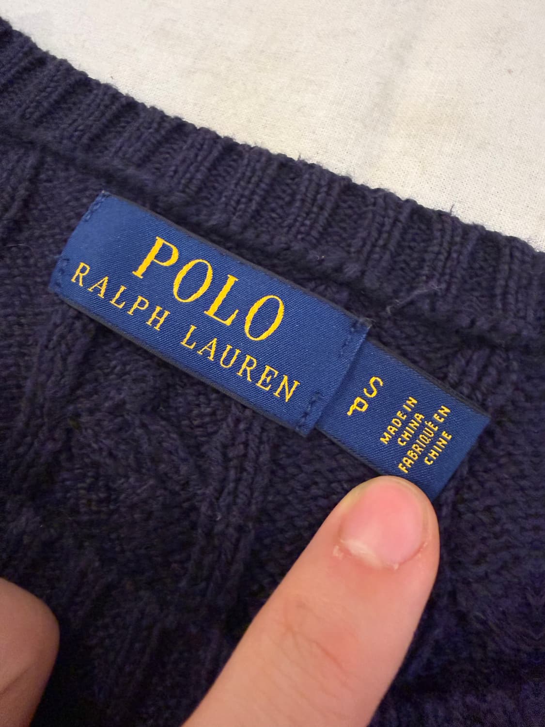 폴로 랄프로렌 신형 꽈배기 케이블 코튼 니트 네이비 상품이미지3