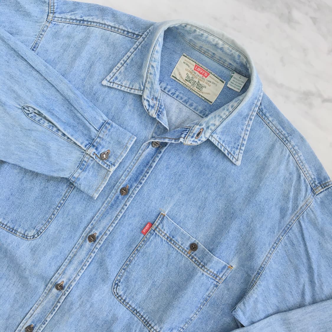 리바이스 연청 투포켓 데님 셔츠 남성 110 사이즈 상품이미지2