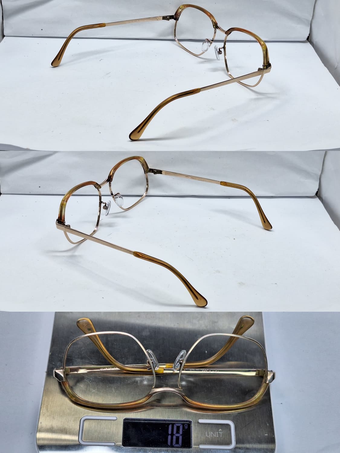 80s 일본 빈티지 VISTA B-289 금장 12K 브로우라인 하금테 상품이미지3