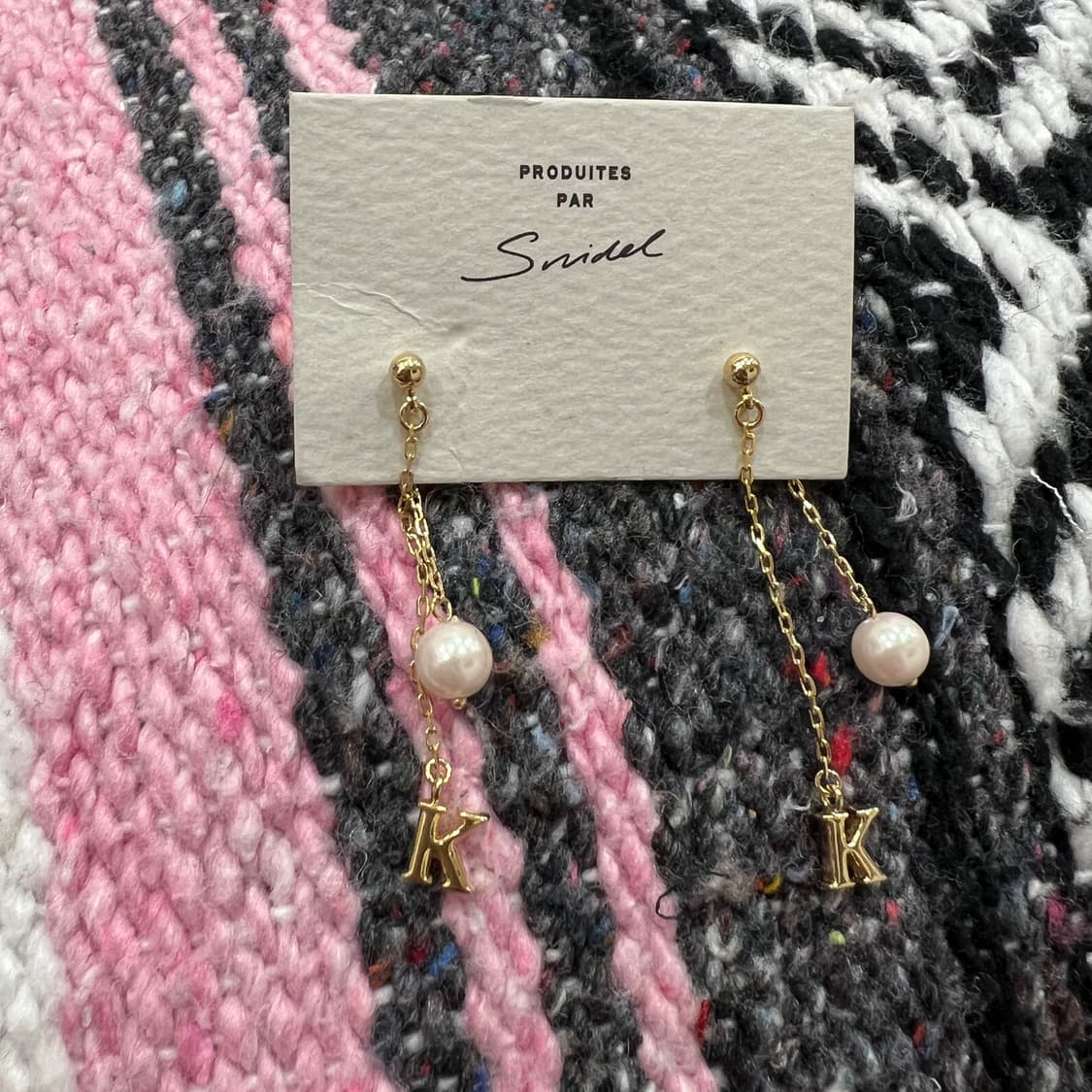 snidel 진주 이니셜 롱 귀걸이 상품이미지3