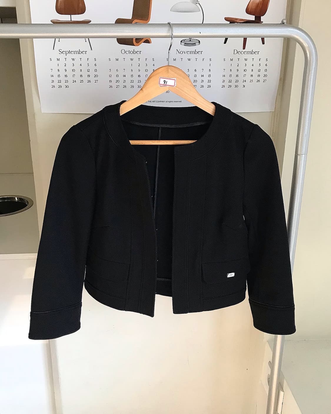 꾸레쥬 은장 라운드 크롭 트위드 자켓 상품이미지1