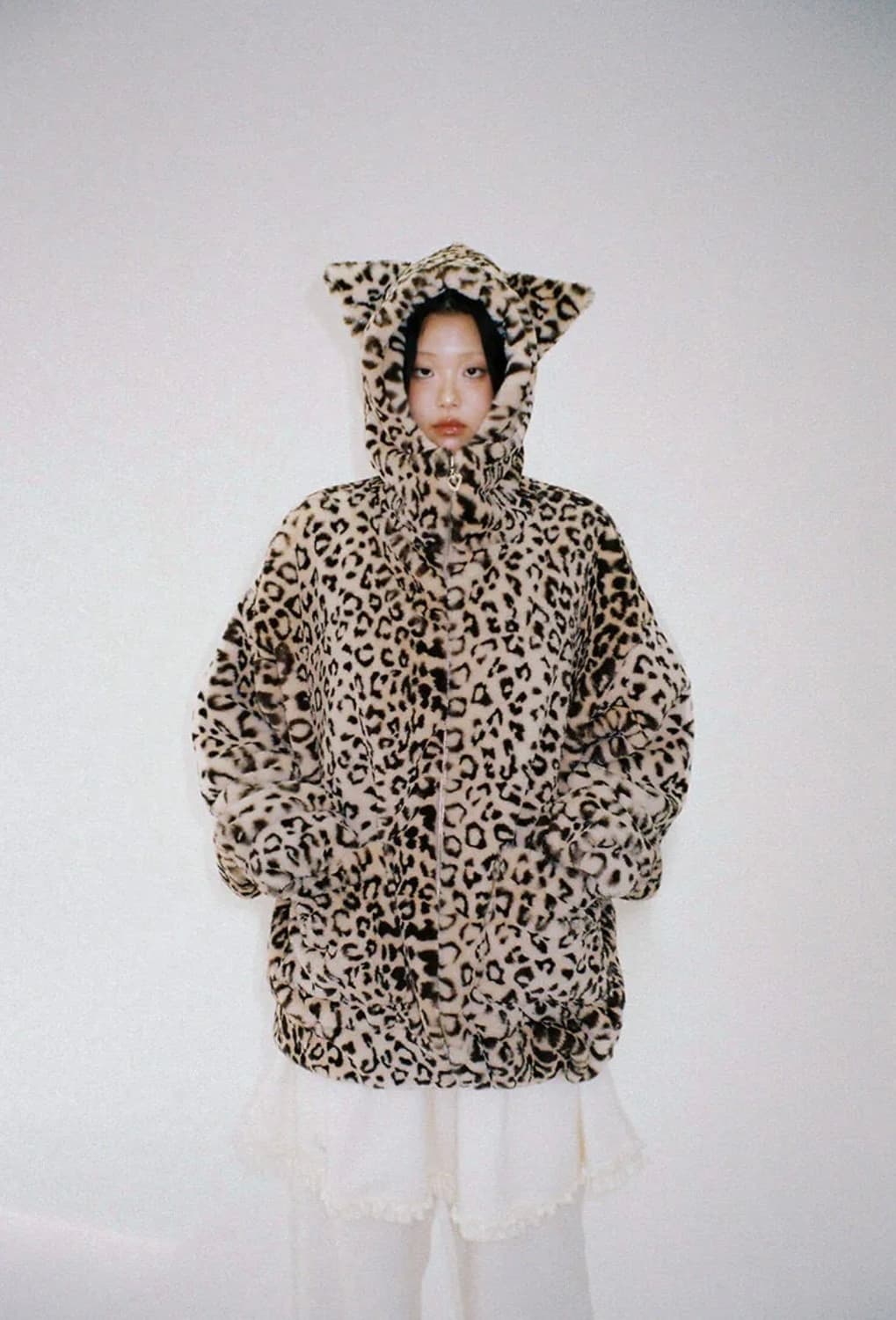 펑크 네코미미 호피 퍼집업 클럿스튜디오 상품이미지1