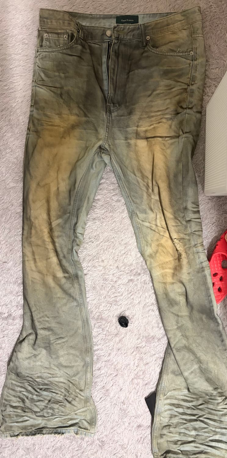 언더마이카 25SS 하드 오일 워싱 플레어 진 라이트 블루 상품이미지1