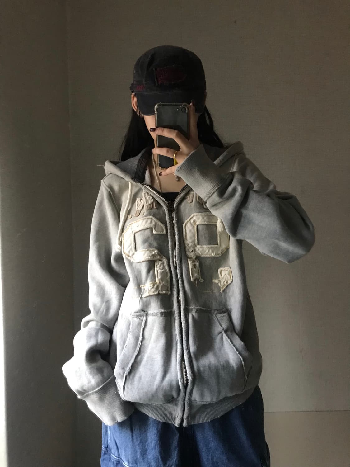 아베크롬비 그레이 오버핏 후드집업 상품이미지1