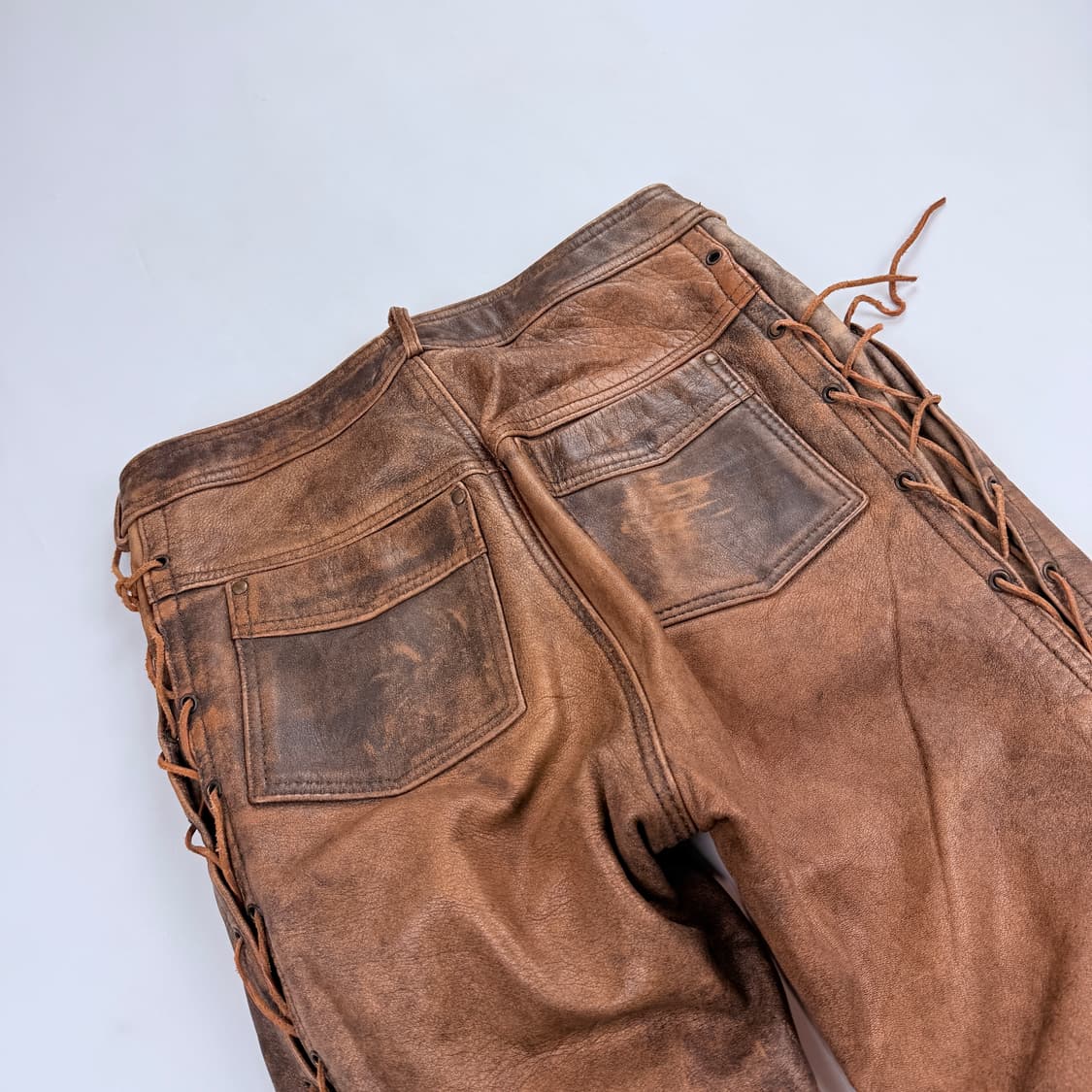 빈티지 브라운 웨스턴스타일 레더팬츠 상품이미지8