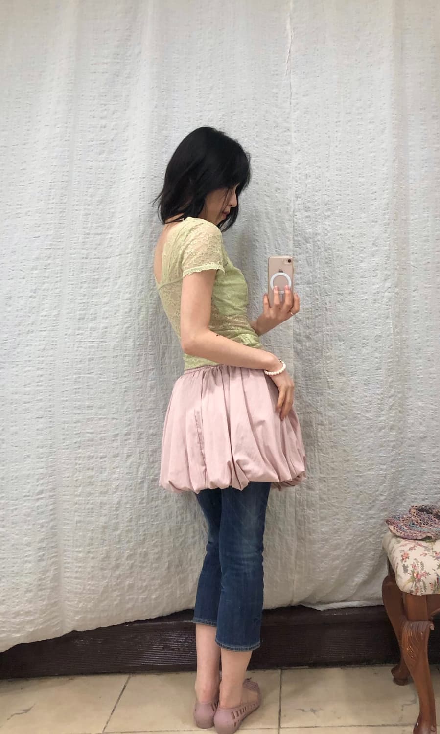 sage lace top 상품이미지4