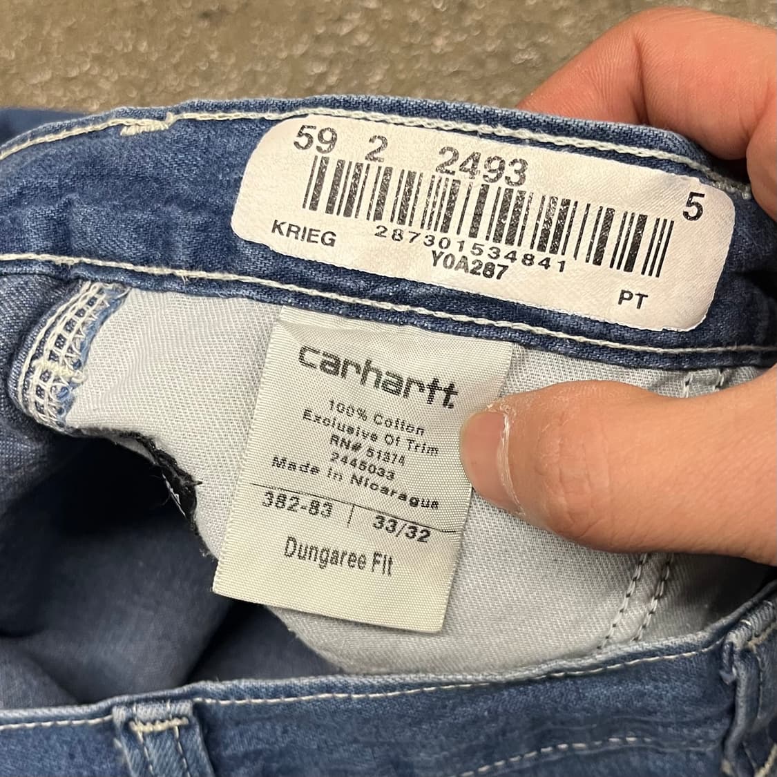 Carhartt  데님 카펜터 팬츠 (33“) 상품이미지7