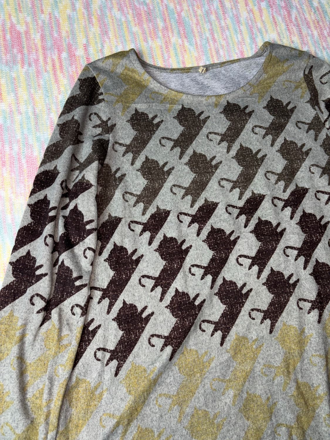 고양이 패턴 긴소매 티셔츠 상품이미지6