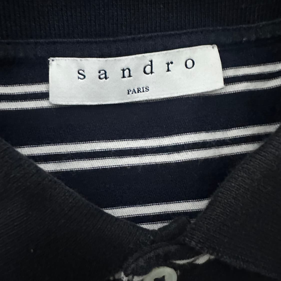 sandro 산드로 여성 카라티 스트라이프 반팔티셔츠 S 상품이미지4