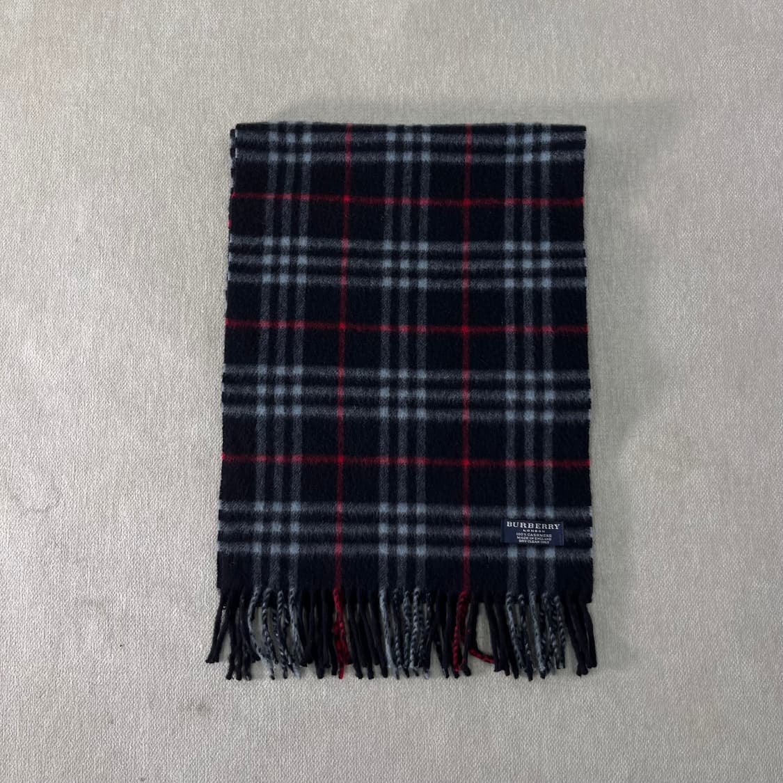 버버리 노바체크 캐시미어 네이비 머플러  상품이미지2