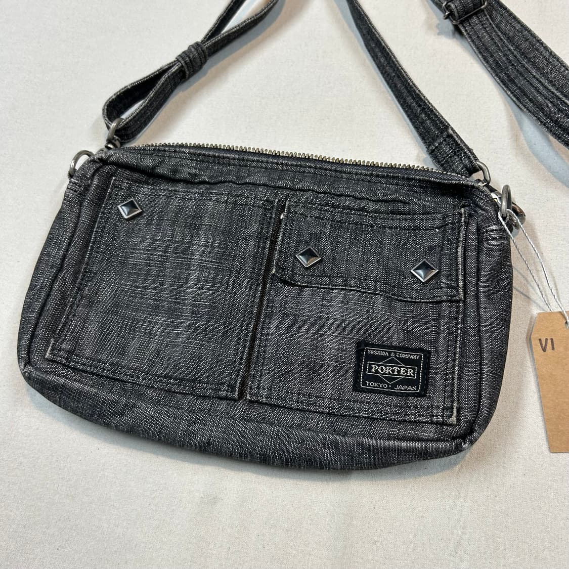 요시다 포터 온스 코튼 흑청 데님 숄더백 크로스백 V3 상품이미지2