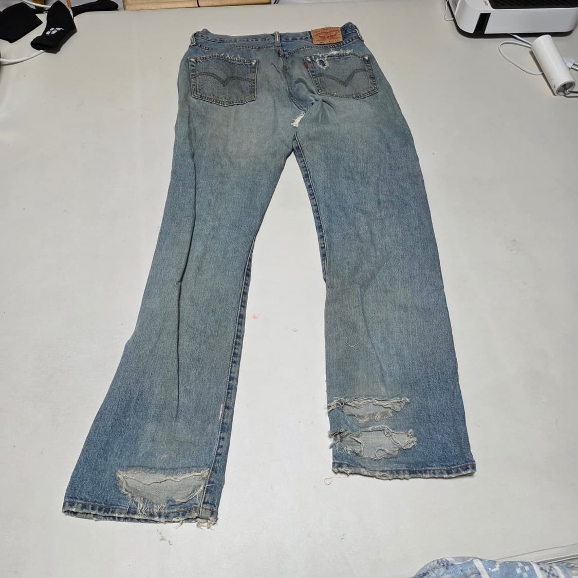리바이스 501 빈티지 청바지 컷팅 워싱 상품이미지2