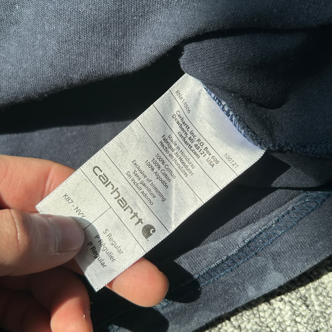 칼하트 오리지널핏 네이비 포켓 반팔티셔츠 상품이미지7