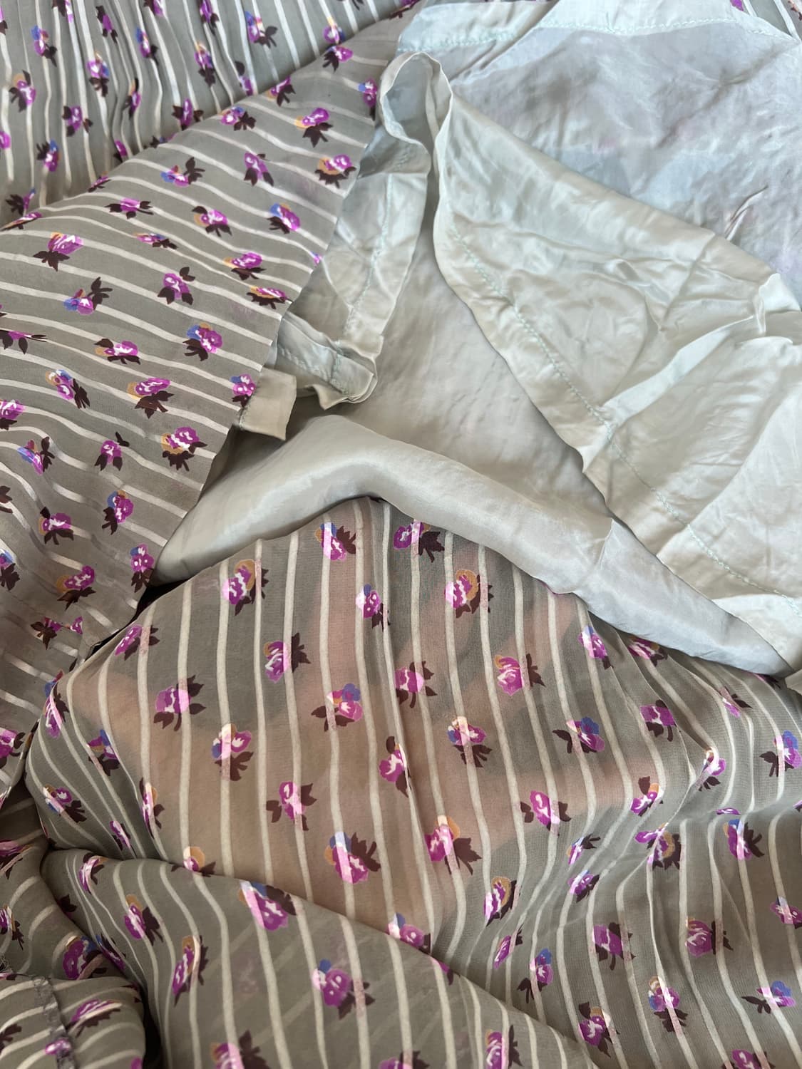 일본수입 CLEBER 여성 카키 플라워원피스 쉬폰원피스 상품이미지7