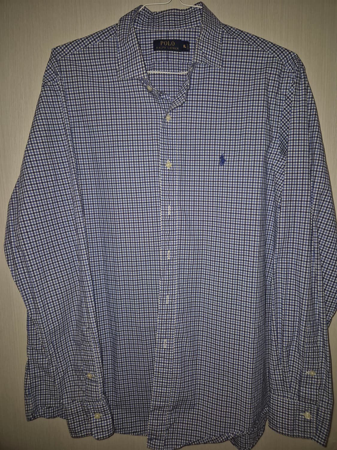 폴로 랄프로렌 체크 블루 셔츠 XL 상품이미지3