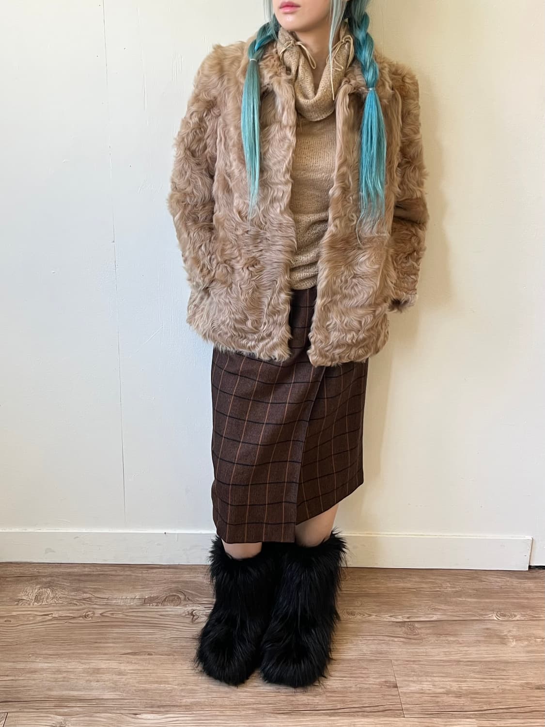 ROTINY 베이지 폭스 퍼 자켓 상품이미지6