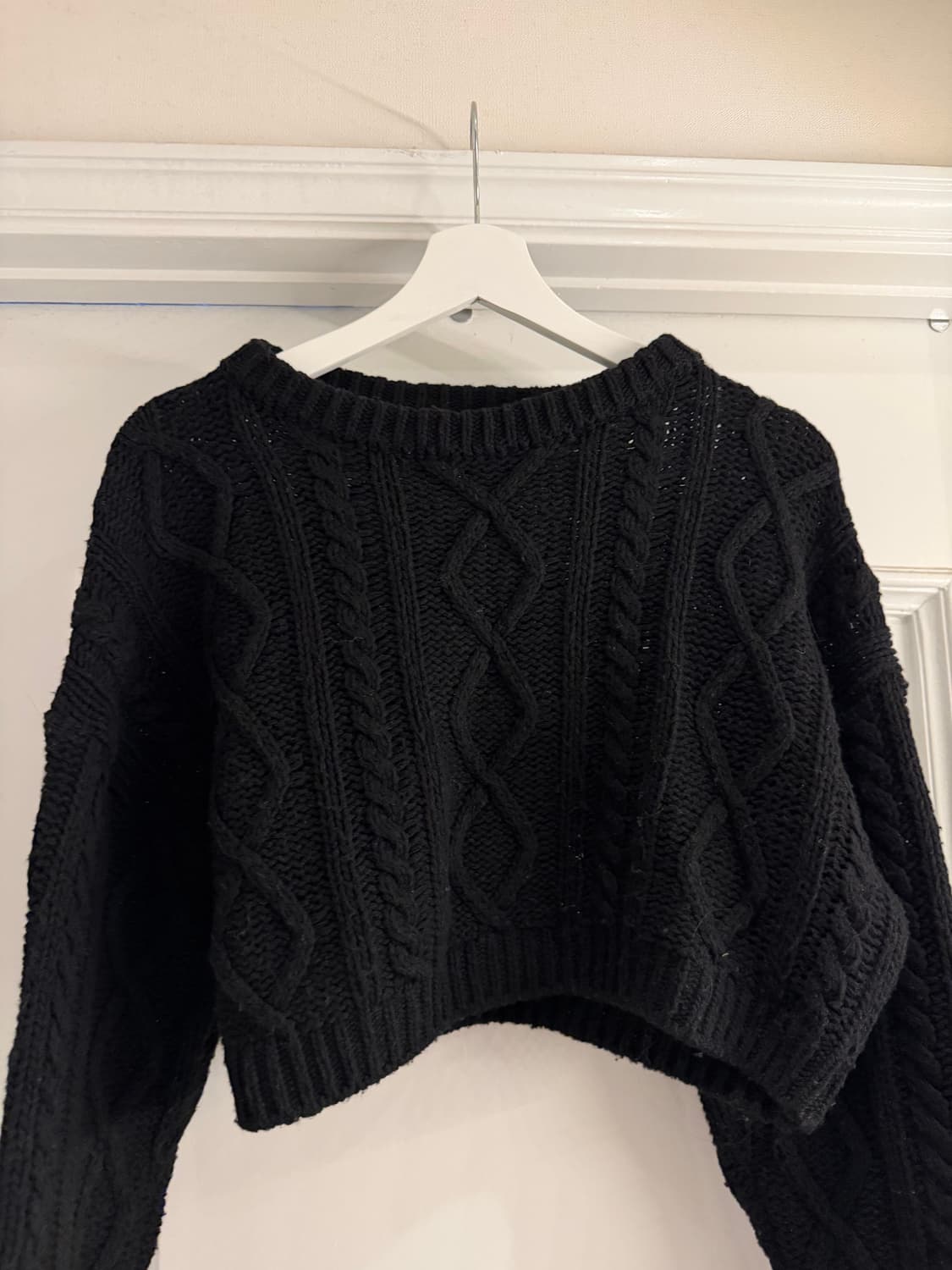 빈티지 울 블랙 케이블 니트  상품이미지2