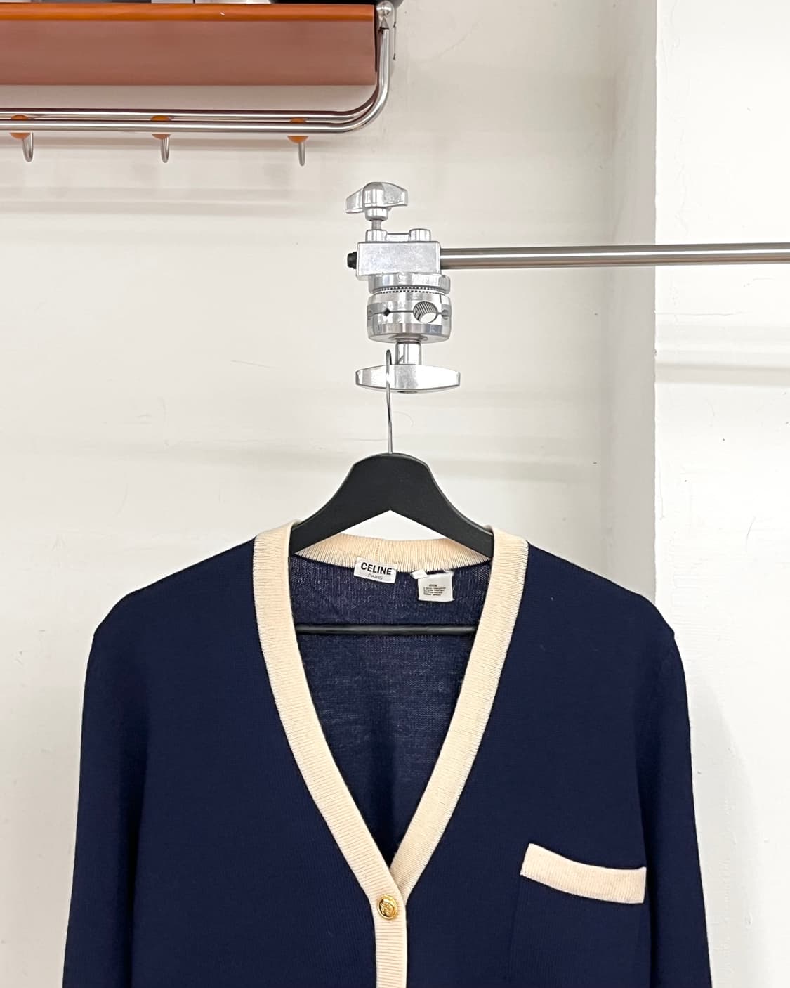 셀린느 네이비 포켓 골드버튼 니트 가디건 상품이미지2