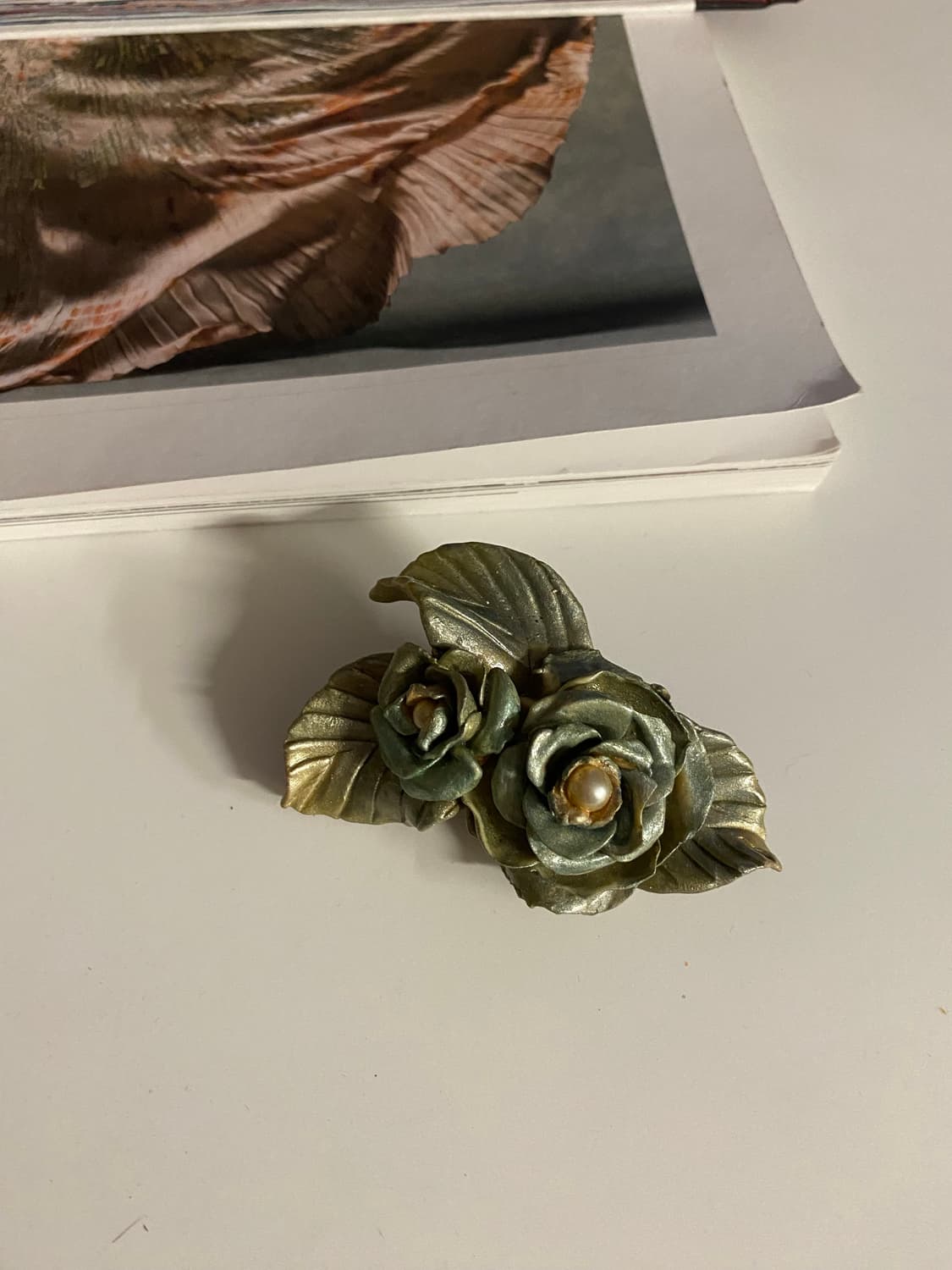 일본수입 빈티지 로즈 장미 브로치 상품이미지3