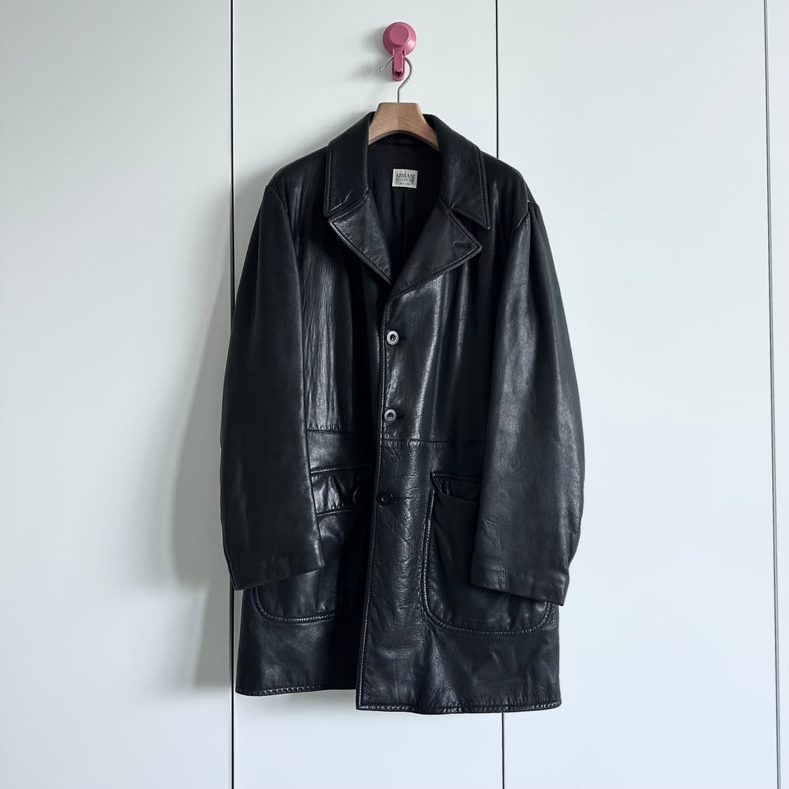 아르마니 꼴레지오니 레더 코트 상품이미지3