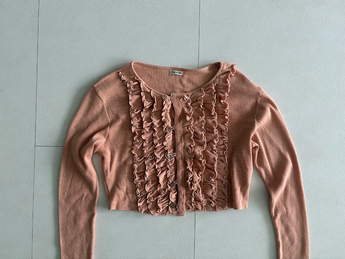 ruffle crop knit cardigan 상품이미지2