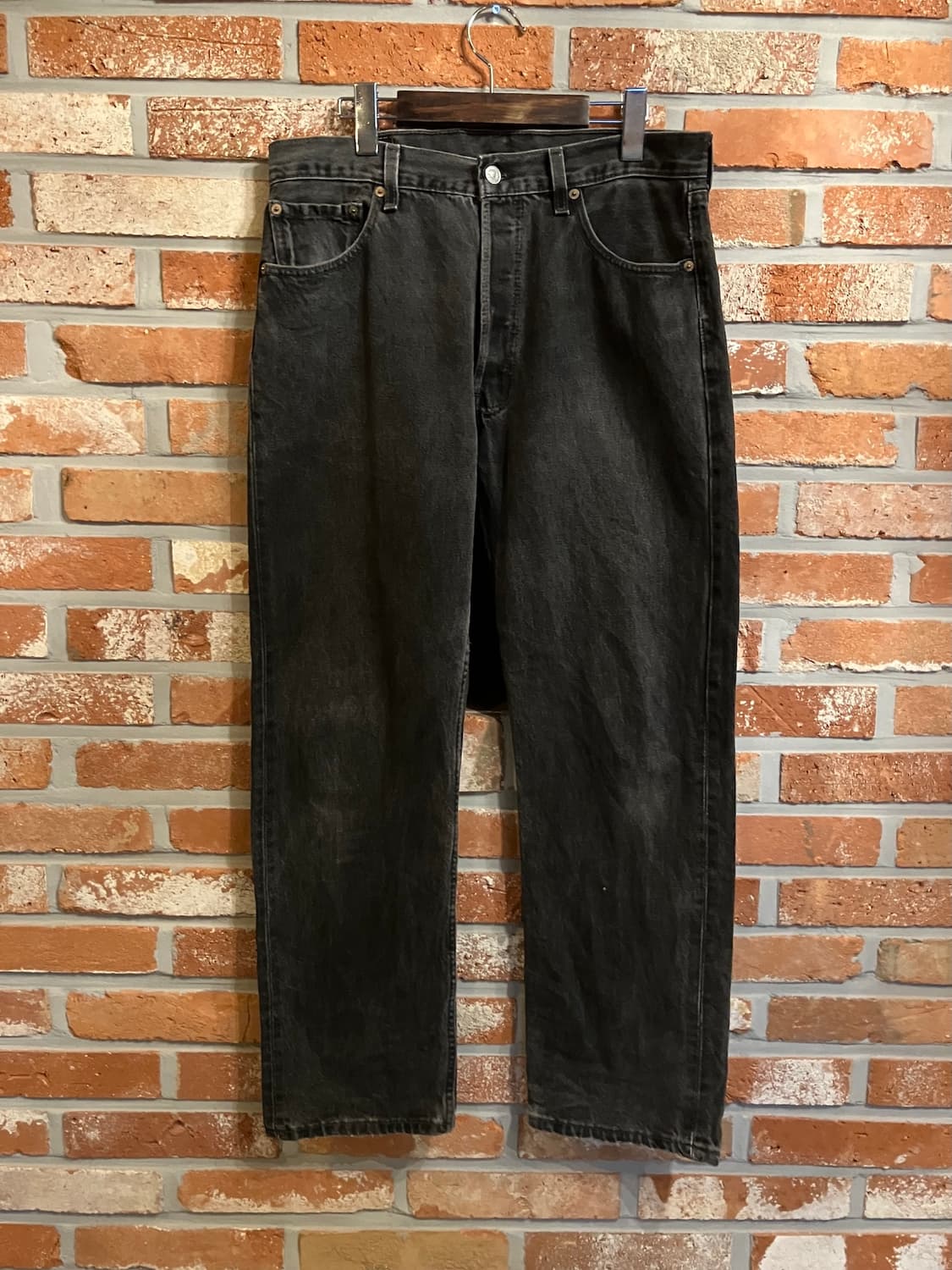 USA 빈티지 리바이스 501 0660 블랙진 흑청 데님 팬츠 상품이미지2