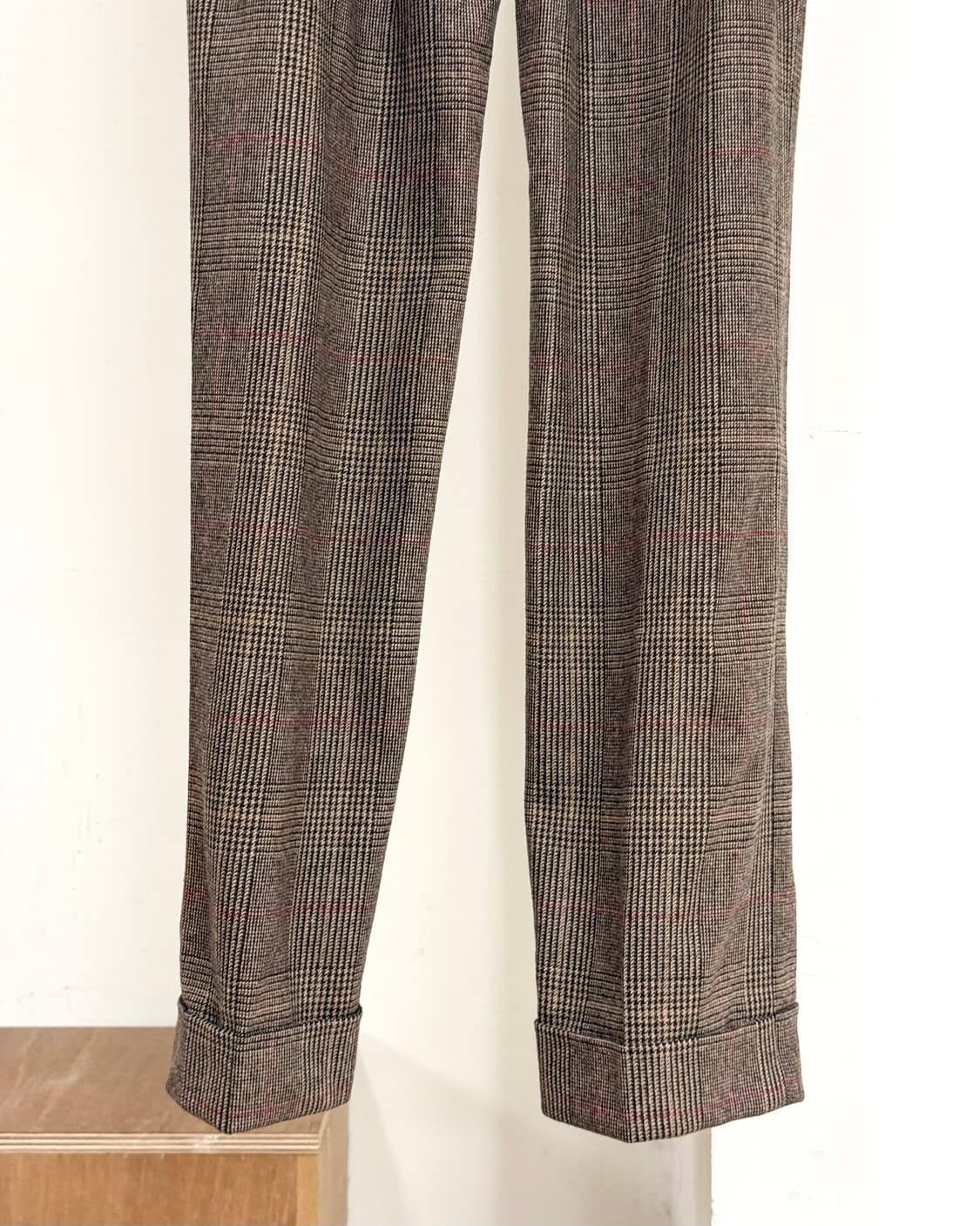 막스마라 브라운 체크 스트레이트 팬츠 상품이미지6