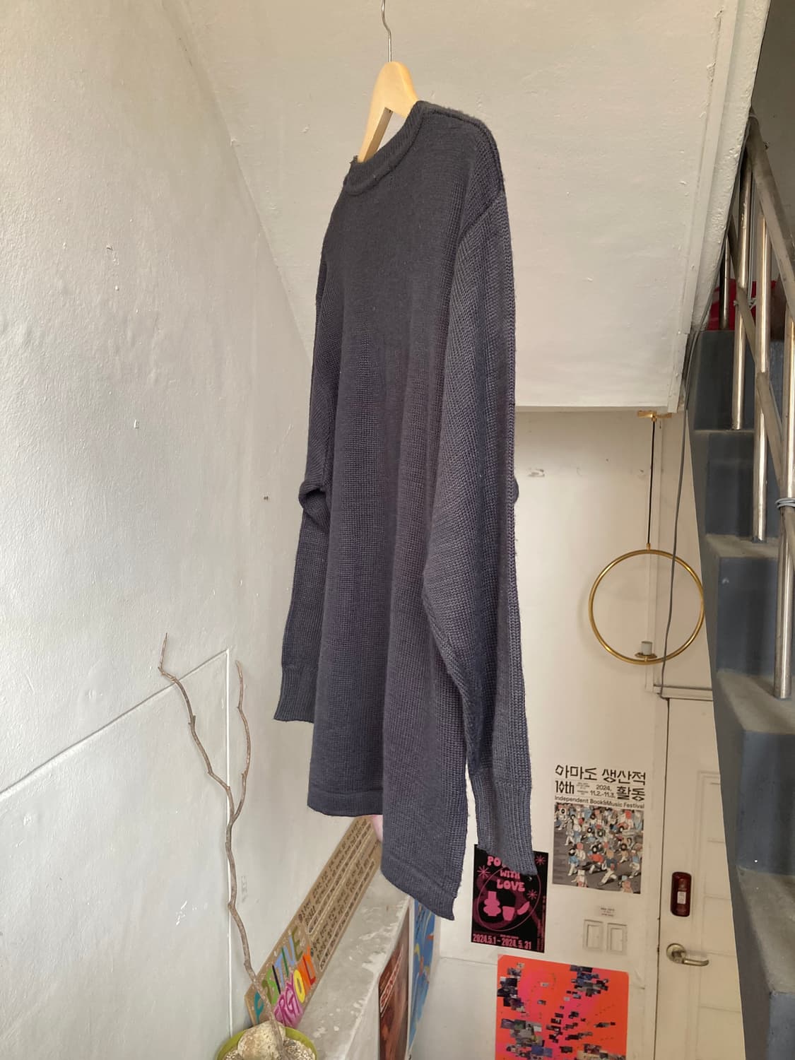 빈티지 자수 그레이 니트 상품이미지8