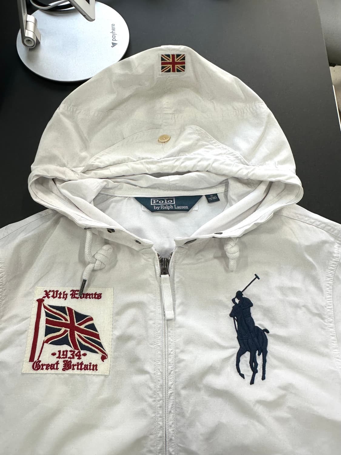 폴로 랄프로렌 UK 브리튼 빅포니 코튼나일론 컴뱃자켓 화이트 상품이미지8