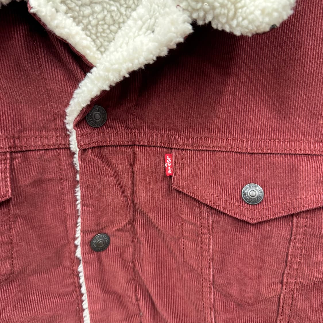 리바이스 타입 3 쉐르파 코듀로이 트러커 자켓 레드 M 상품이미지5