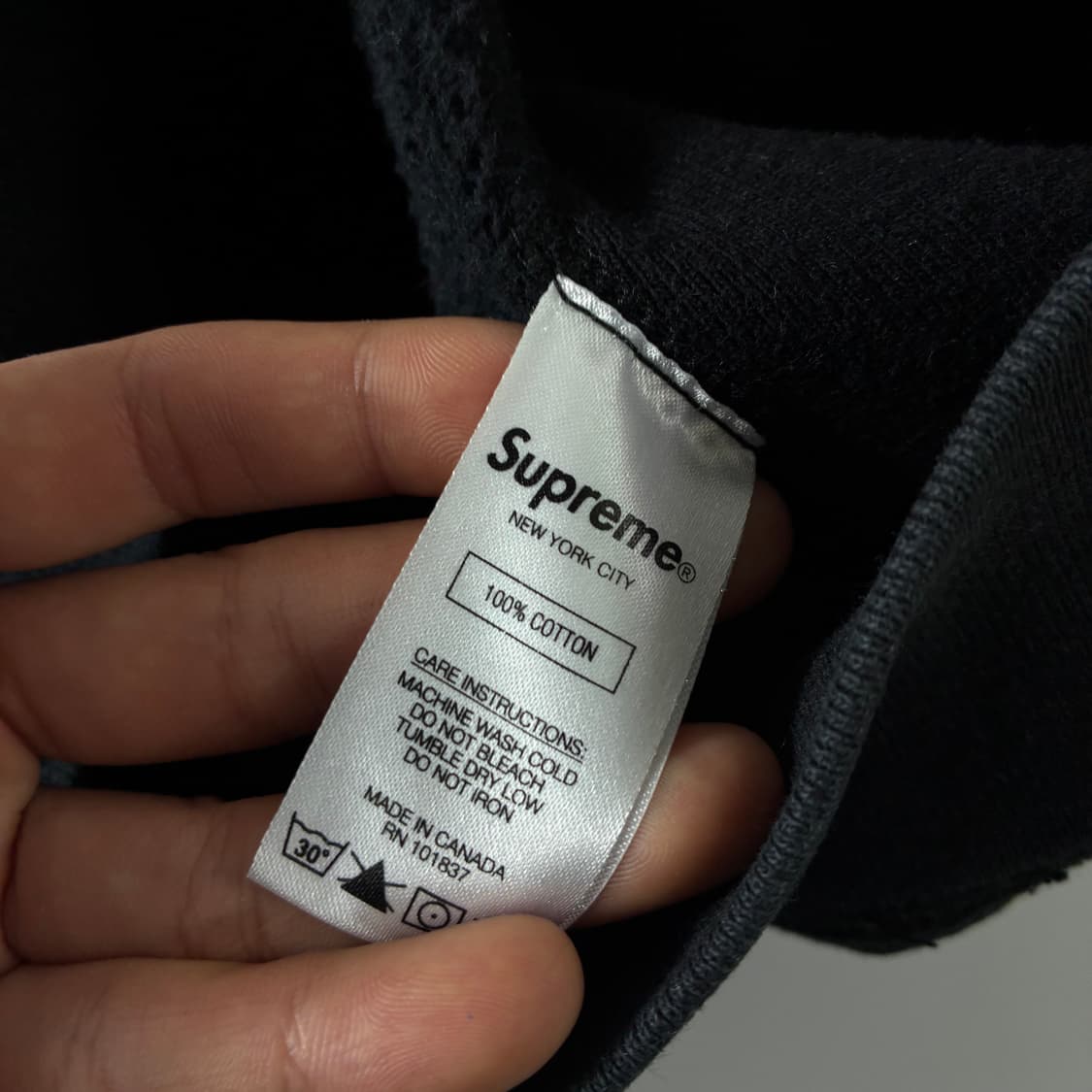 Supreme 슈프림 X 카우스 초크로고 블랙 후드티 상품이미지6