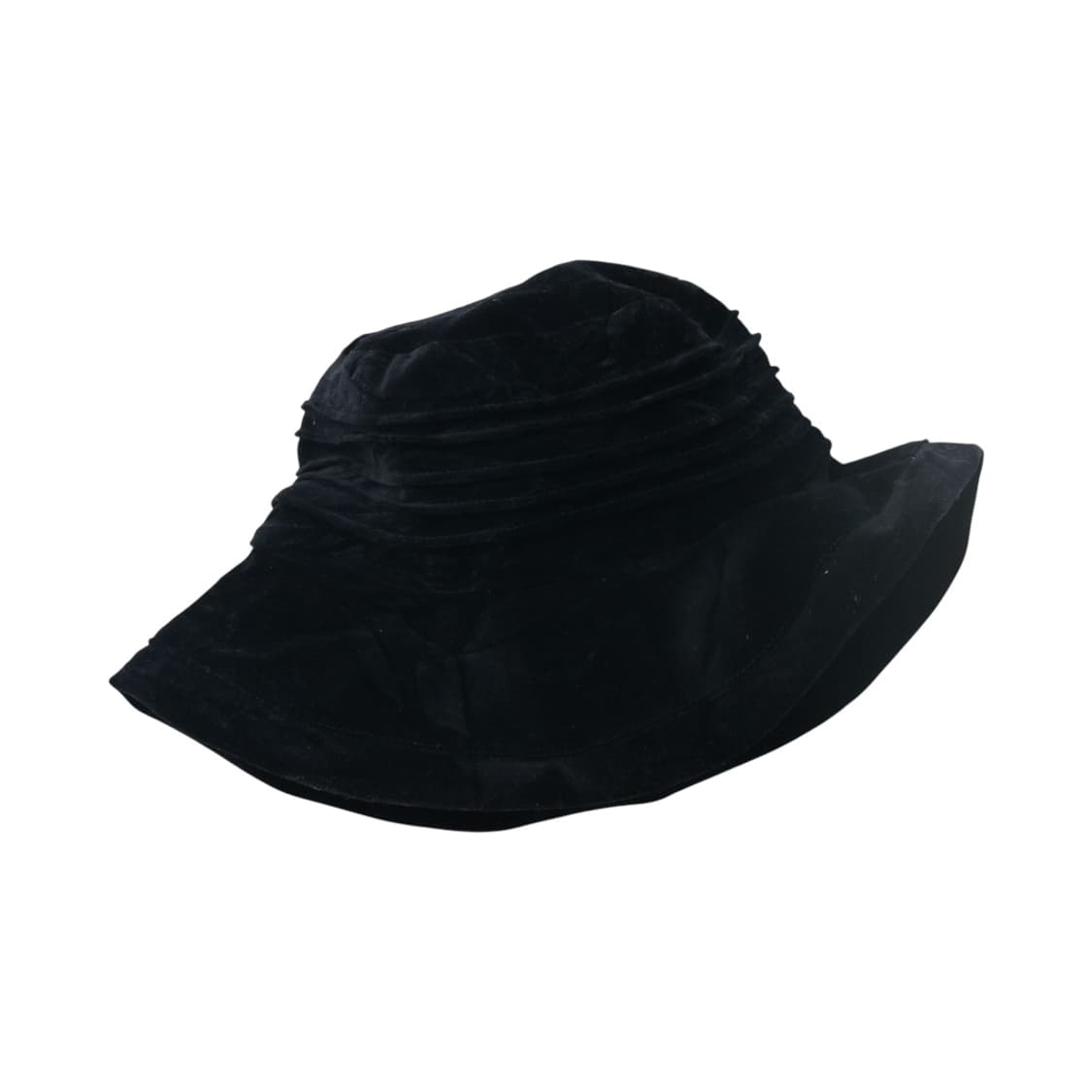 겐조(KENZO) 빈티지 벨벳 셔링 블랙 버킷햇 상품이미지1