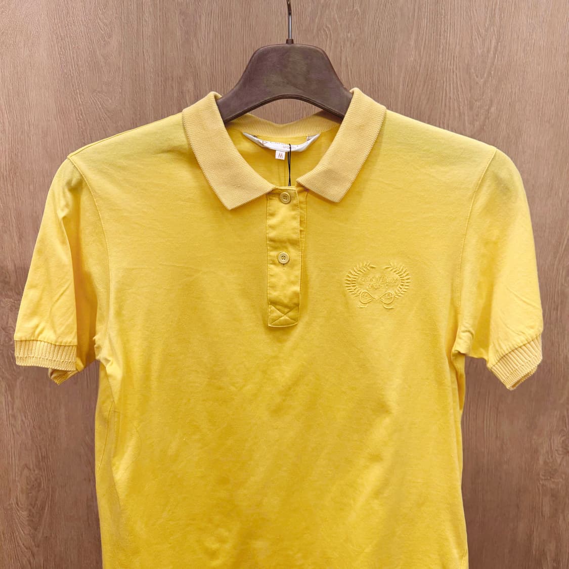 크리스찬 디올 반팔 티셔츠 카라넥 로고 자수 골지 디테일 옐로우 상품이미지4