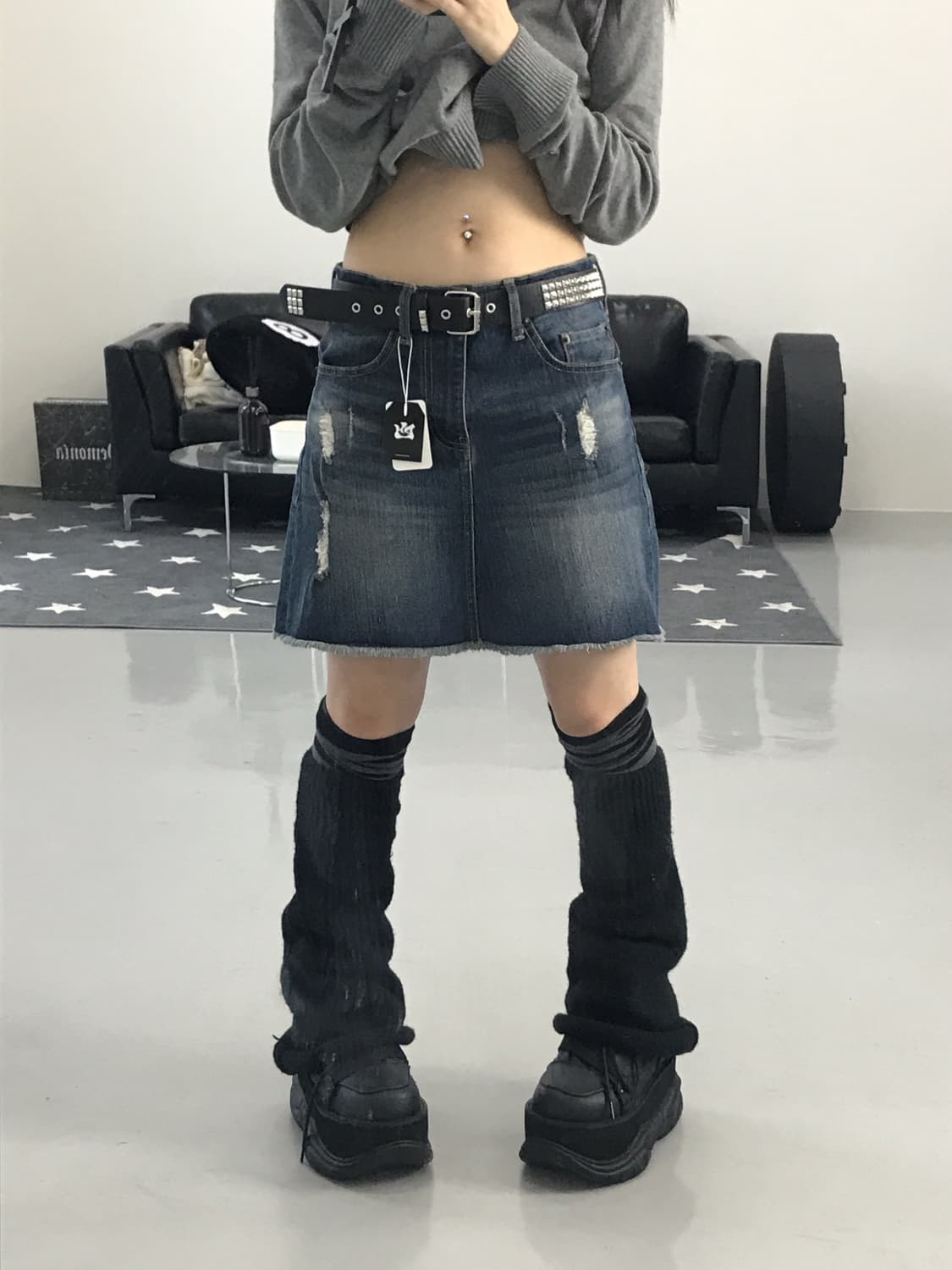 Jpn Denim Cotton Mini Skirts 상품이미지1
