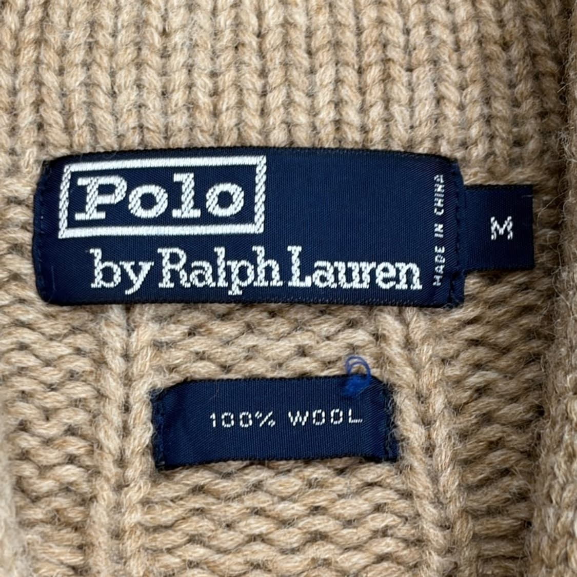 POLO 숄 카라 케이블 울 니트 가디건 M 상품이미지5