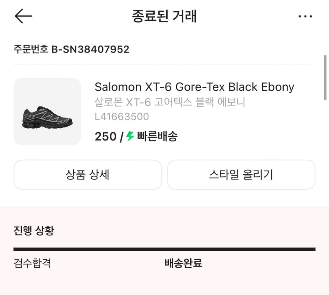 살로몬 xt-6 블랙에보니 250 상품이미지2